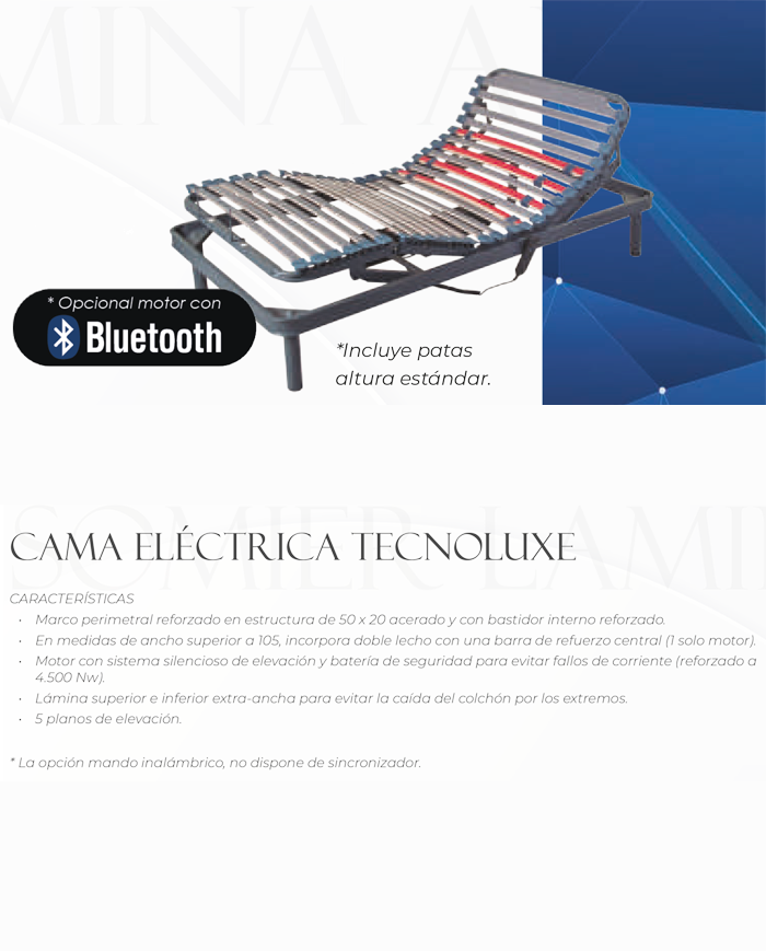 Cama eléctrica TECNOLUXE + colchón ANATOMIC GRAFENO